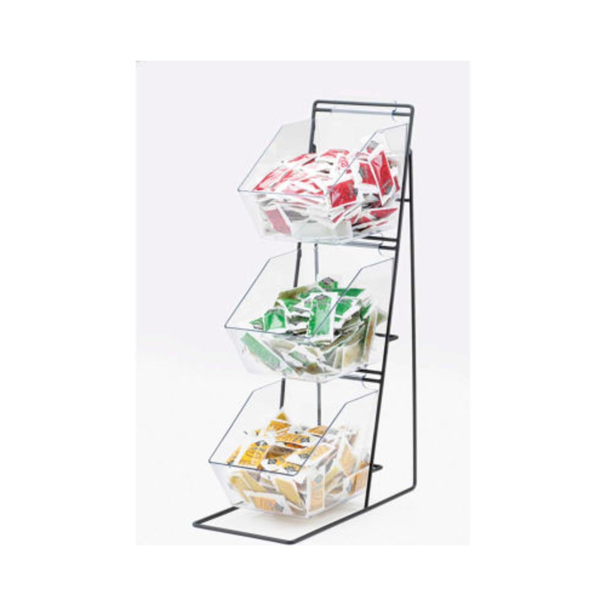Cal-Mil 1709-3 3-Tier Iron Condiment Caddy with Clear Bins - 12