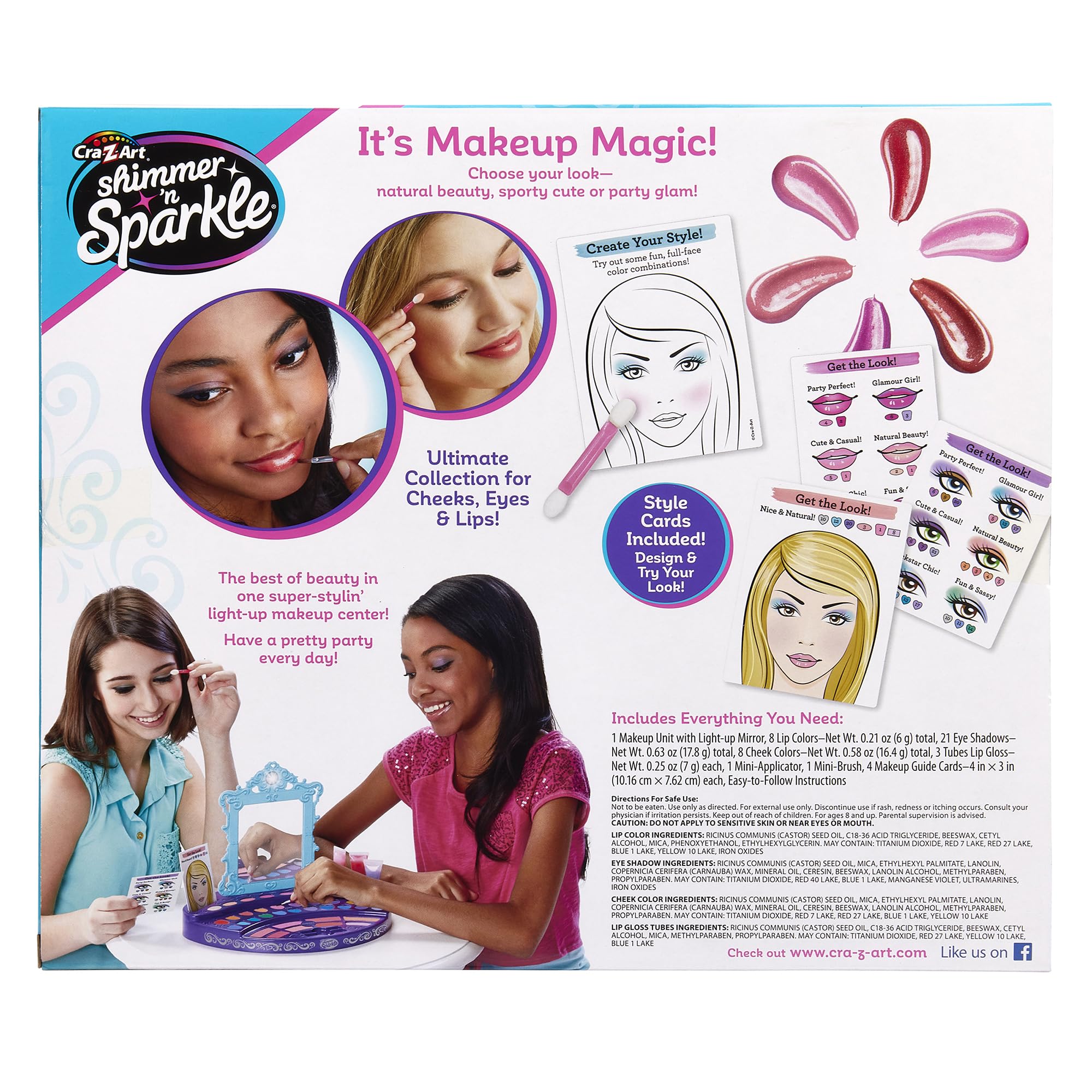 Cra-Z-Art Shimmer 'n Sparkle Ultimate Makeup Designer Kit for Kids - 24-Piece Pretend Play Cosmetic Set with Glitter & Sparkle for Dress Up, Birthday Gifts & Role Play (Ages 6+)