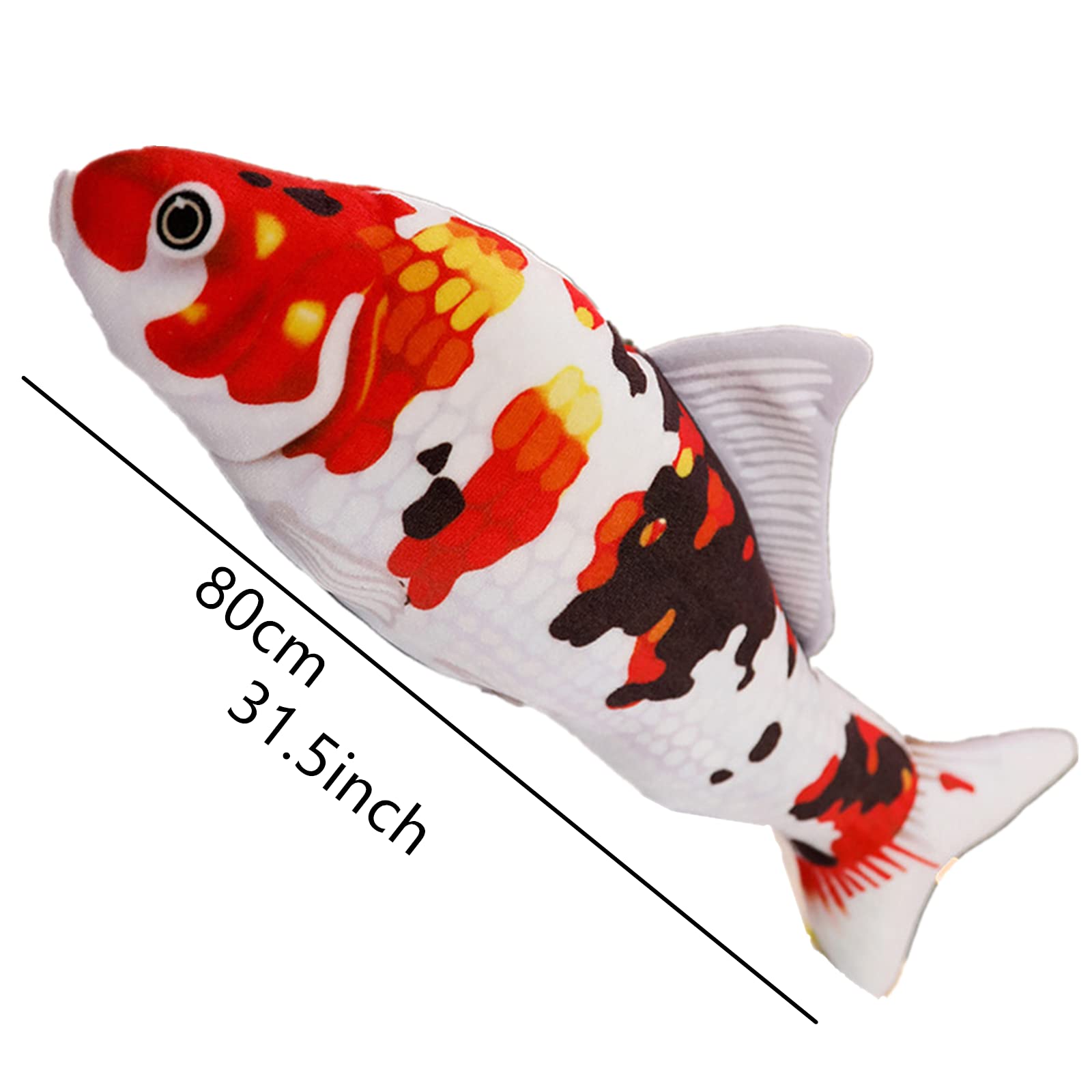 Realistic Fish Plush Pillow - 31.5 Inch Stuffed Animal Toy for Home Decor, Kids Room, Sofa Cushion & Unique Gift Idea - Perfect for Nursery, Living Room & Birthday Presents (80cm)