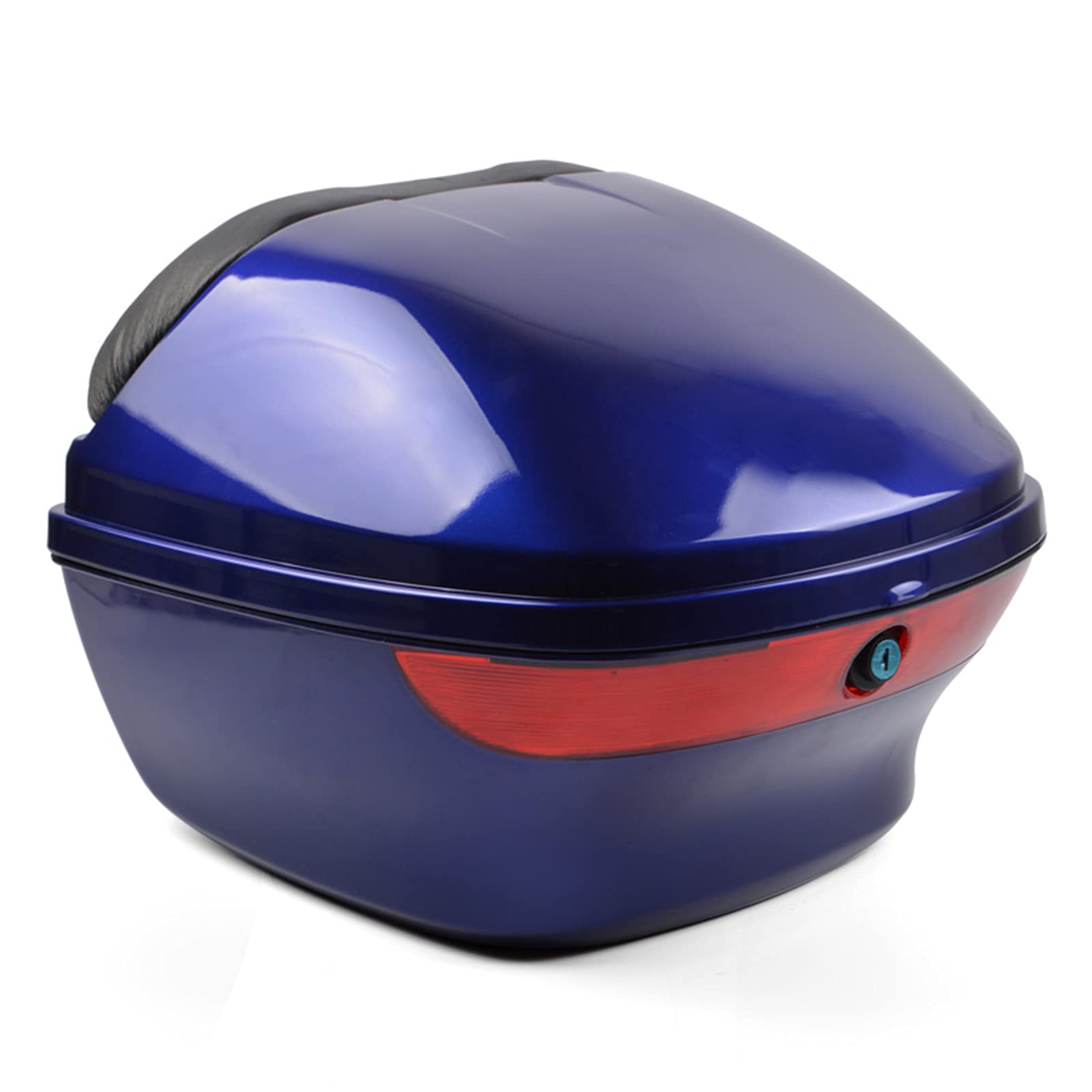 Universal Motorcycle Top Box 25L - Waterproof Scooter Tail Trunk Luggage Storage with Helmet Space - Durable ABS Plastic for Harley, Honda, Yamaha - Perfect for Commuting, Touring & Delivery Riders (Blue)