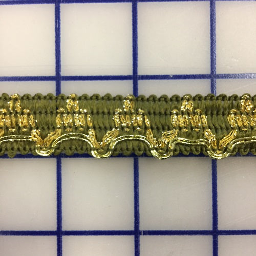 3/4 Inch Metallic Trim in Green and Gold - Decorative Edge for Home Decor, DIY Projects, and Furniture Finishing