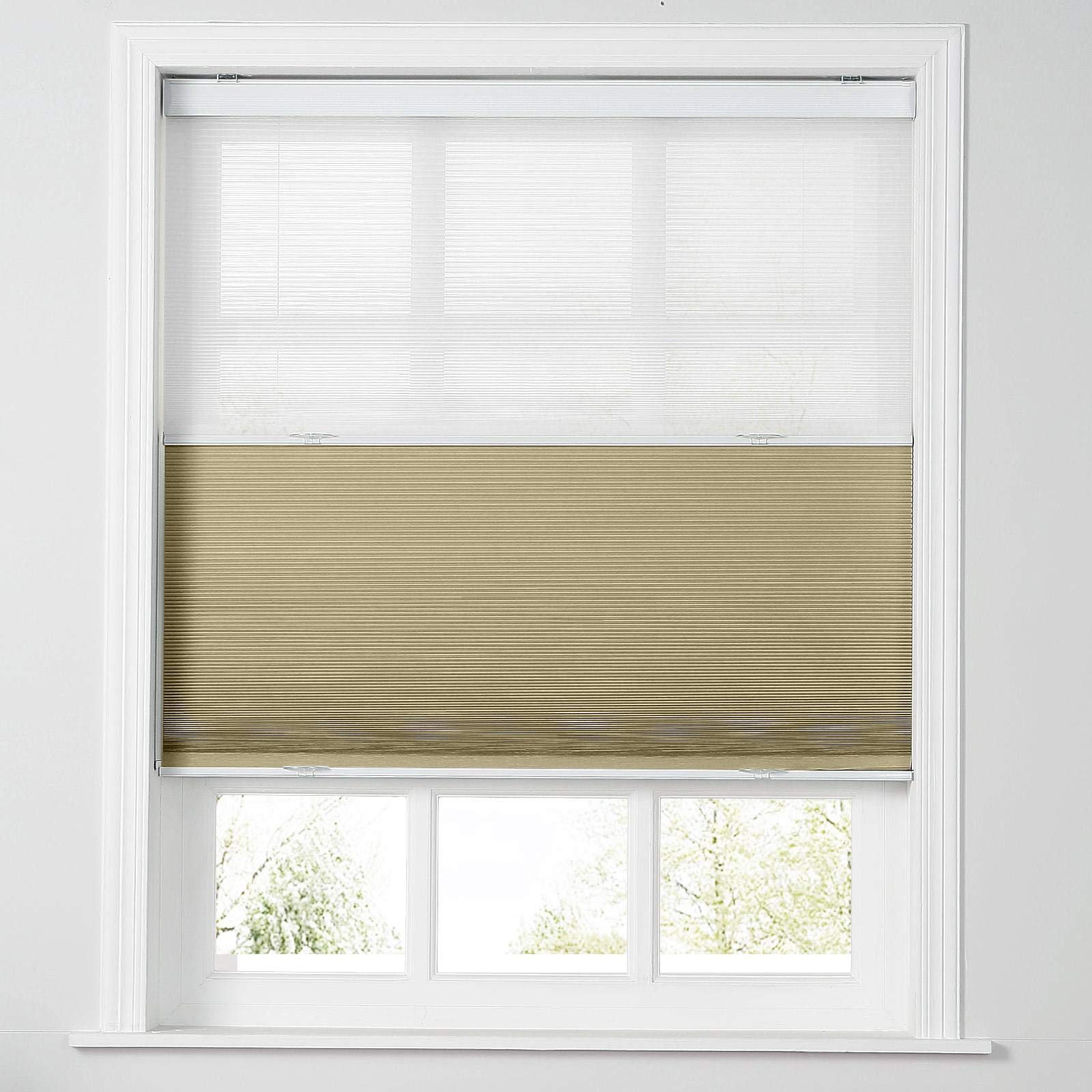Drapifytex Custom Cordless Cellular Window Blinds - Day & Night Room Darkening Shades - 40