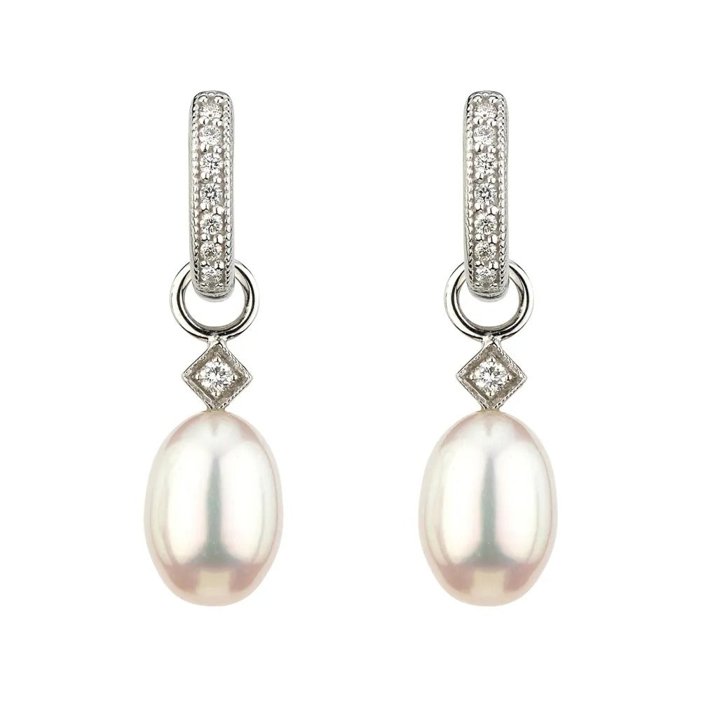 Jude Frances Lisse Pearl Briolette Earrings - Elegant Dangle Earring Charms for Women | Perfect for Weddings, Parties & Special Occasions