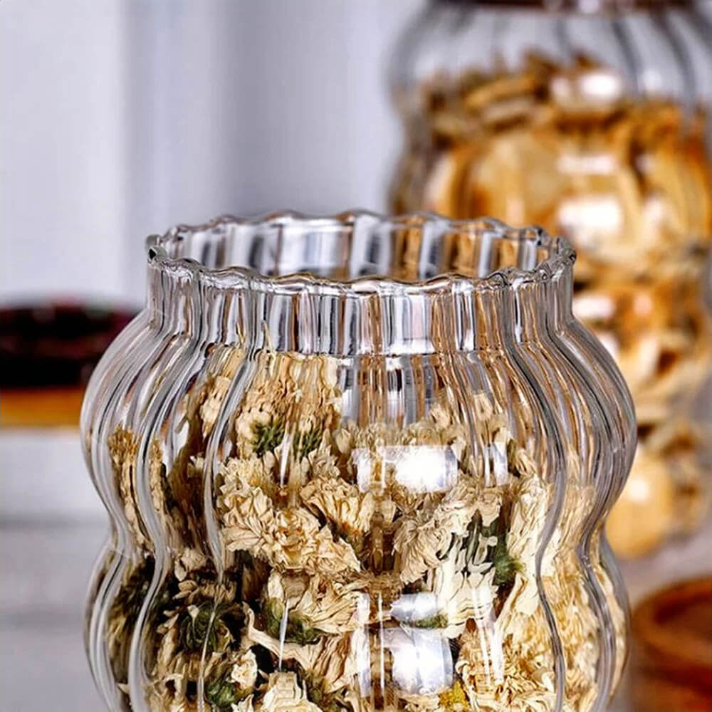 Premium Hector Stacking Glass Canister Set - Airtight Kitchen Storage Containers for Flour, Sugar, Coffee & Dry Food - Perfect for Pantry Organization & Countertop Display