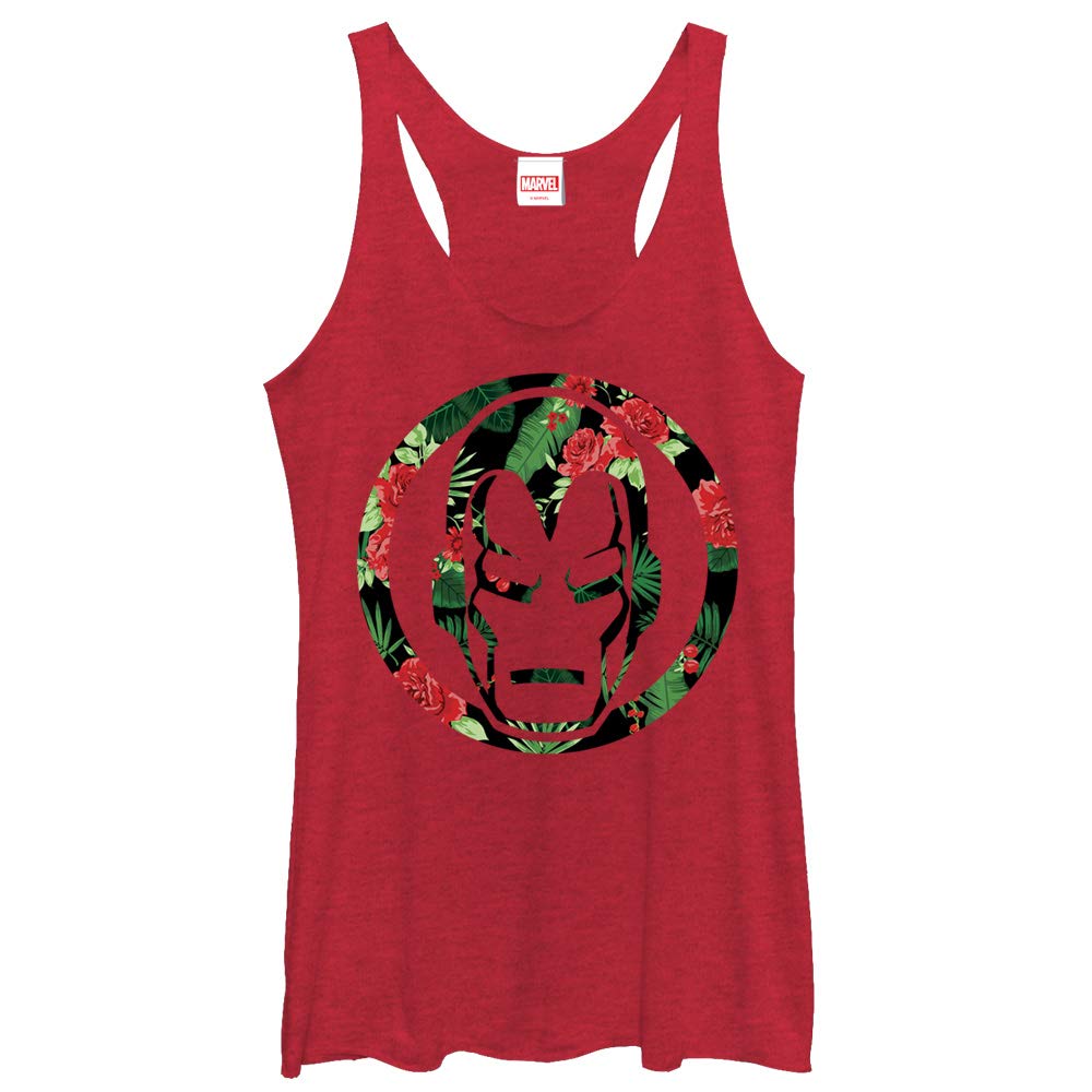 Marvel Iron Man Classic Logo Women's Racerback Tank Top - Superhero Graphic Tee for Cosplay, Comic Con & Casual Wear