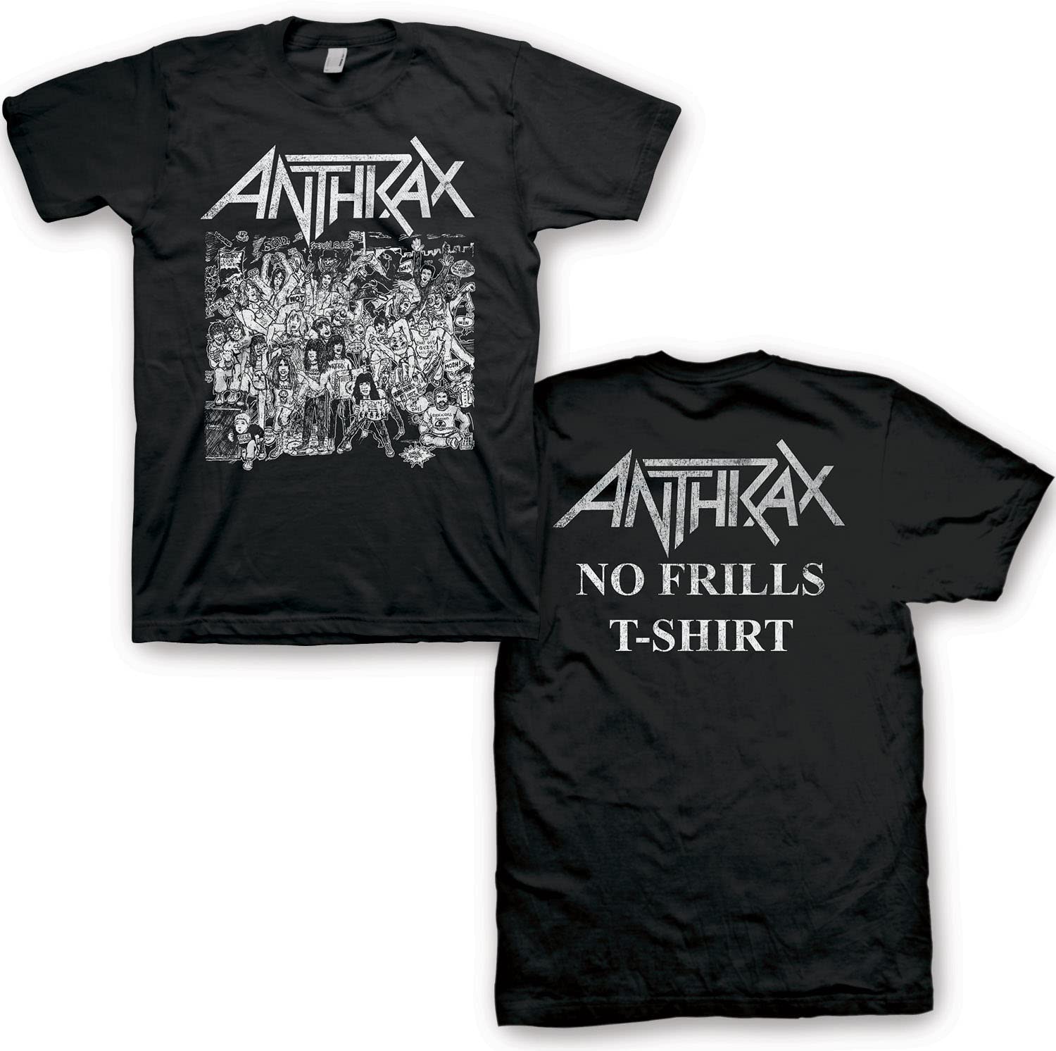 Anthrax Band Men's No Frills Black T-Shirt - Large Size | Vintage Rock Tee for Concerts, Casual Wear & Music Fans