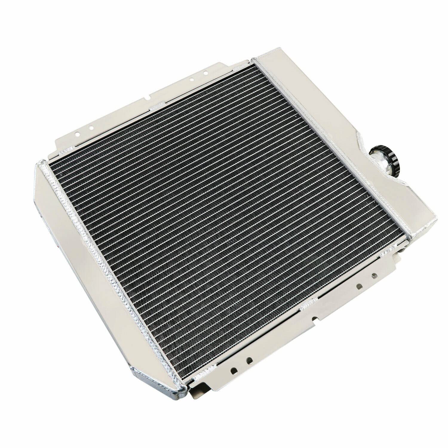 ALLOYWORKS 3 Row Aluminum Radiator with Shroud Fan & Relay Kit for 1964-1966 Ford Mustang | 1963-1965 Falcon Comet | AT/MT V8 Engines | High-Performance Cooling Upgrade for Classic Car Restoration & Hot Rod Builds