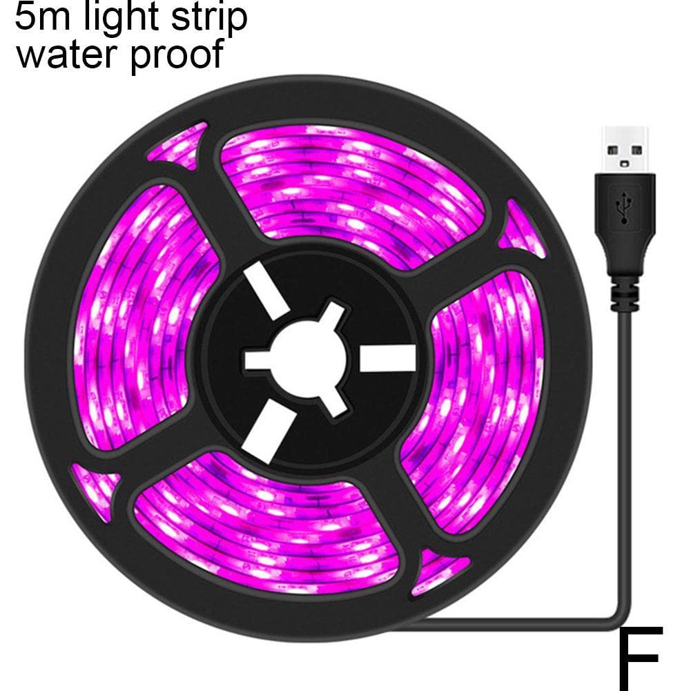 LED Grow Light Strips for Indoor Plants - Full Spectrum 5V USB Plant Growth Light, Waterproof for Hydroponics, Succulents, Vegetables & Flowers - 5m Light Bar - Perfect for Home Gardening & Indoor Farming