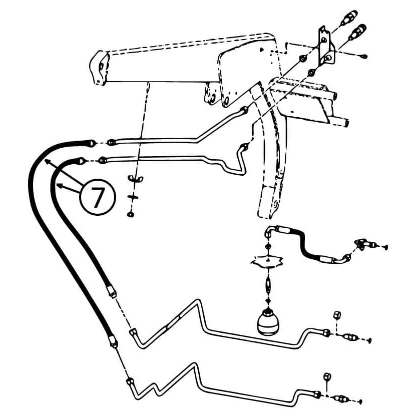 Bobcat A220 Hydraulic Hose for Arm Pivot in Auxiliary Circuit #7 - Replacement Part for Skid Steer Loaders & Construction Equipment