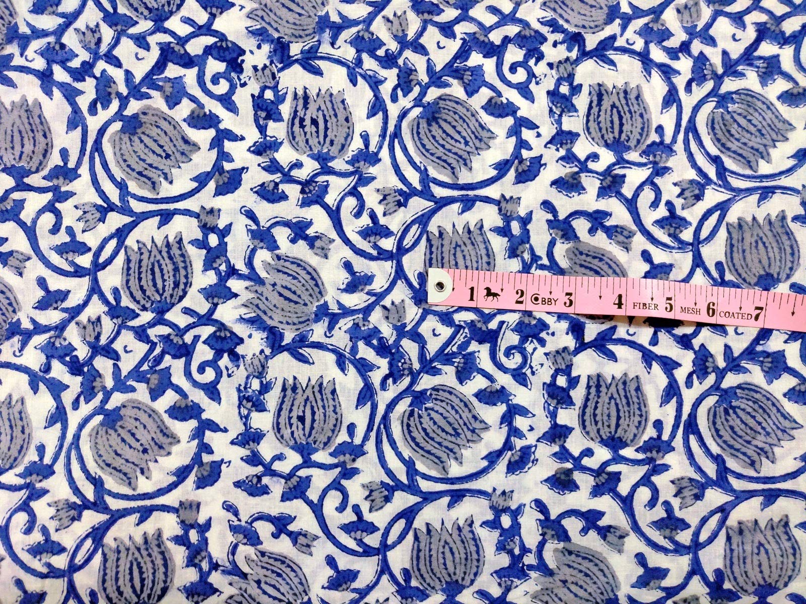 Authentic Jaipur Printed Cotton Fabric by The Yard - Indian Handblock Print Material for Summer Dresses, Kurtis, Cushions, Sofa Covers & Scarves (50 Yards) - Perfect for DIY Fashion, Home Decor & Boho Chic Styling