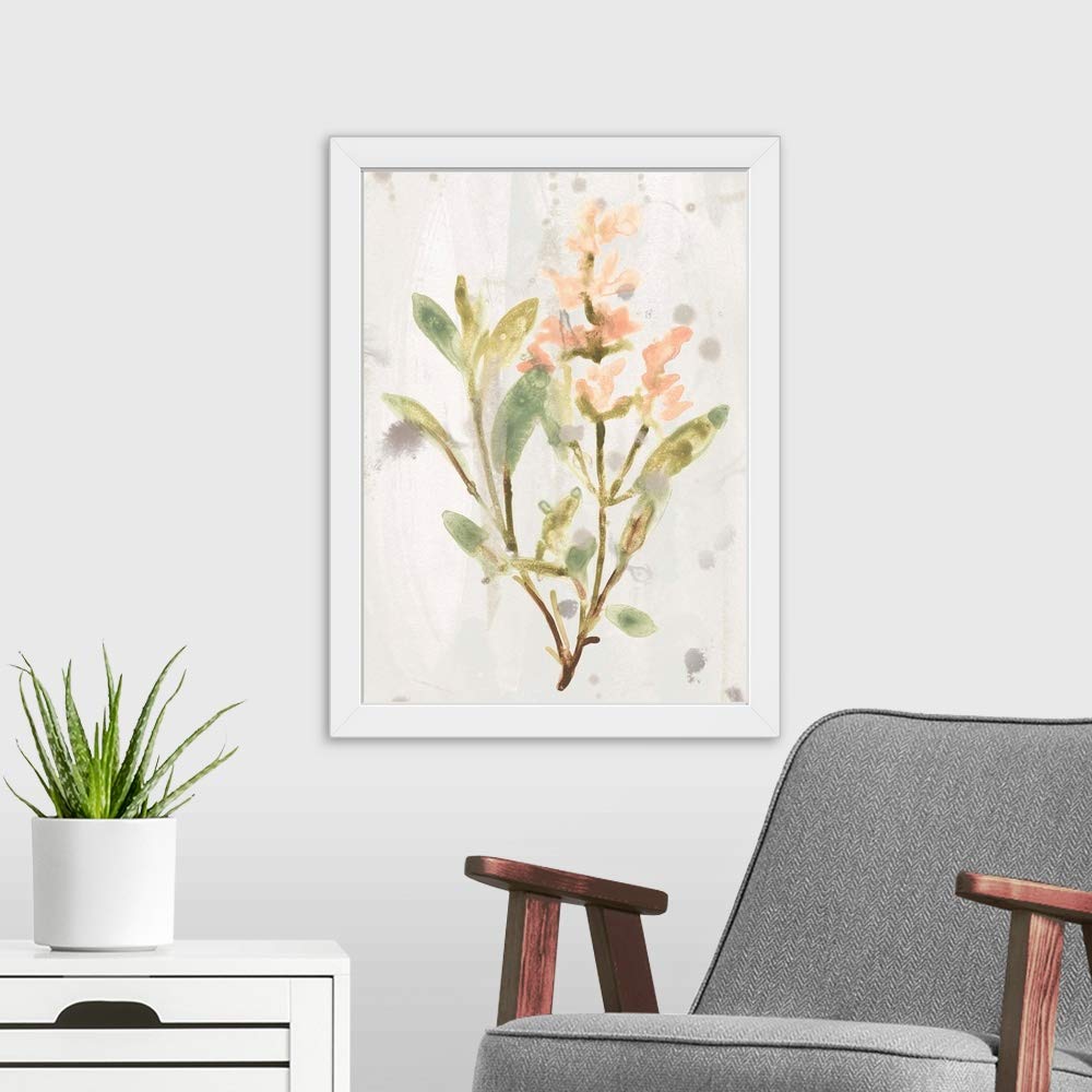Antique Earthtone Herbs IV White Framed Art Print - Herbs & Spices Botanical Wall Decor - Perfect for Kitchen, Dining Room & Farmhouse Style Home Decor