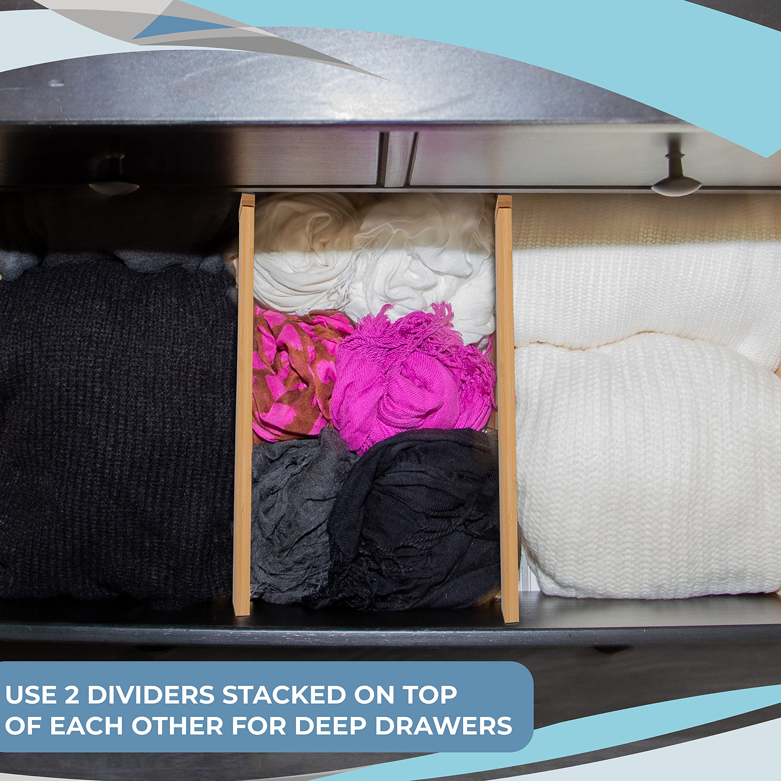 Adjustable Bamboo Drawer Organizers - Expandable 17
