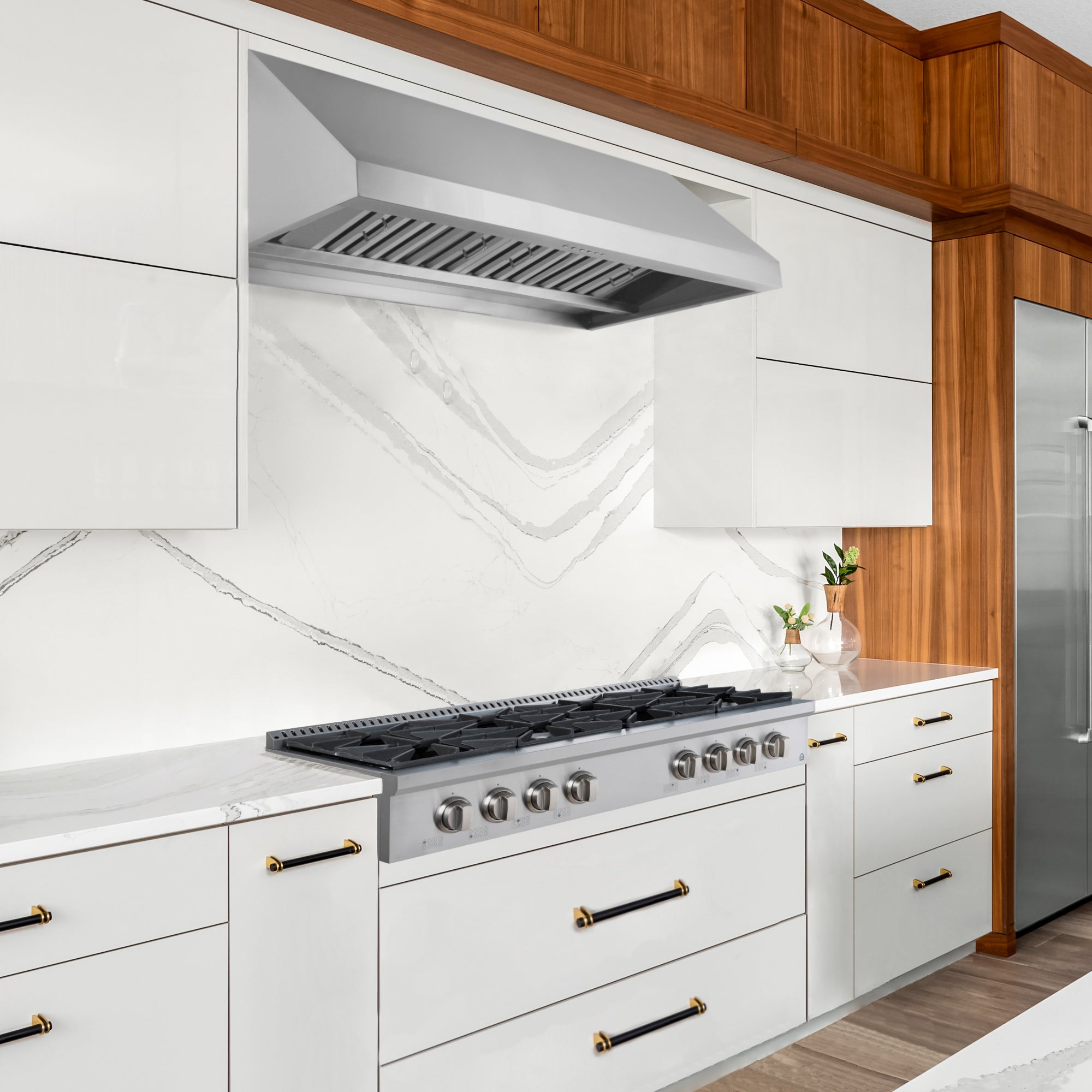 Ancona 48-Inch Commercial Style Stainless Steel Slide-In Gas Cooktop - Professional Grade for Home Kitchens & Restaurant Use