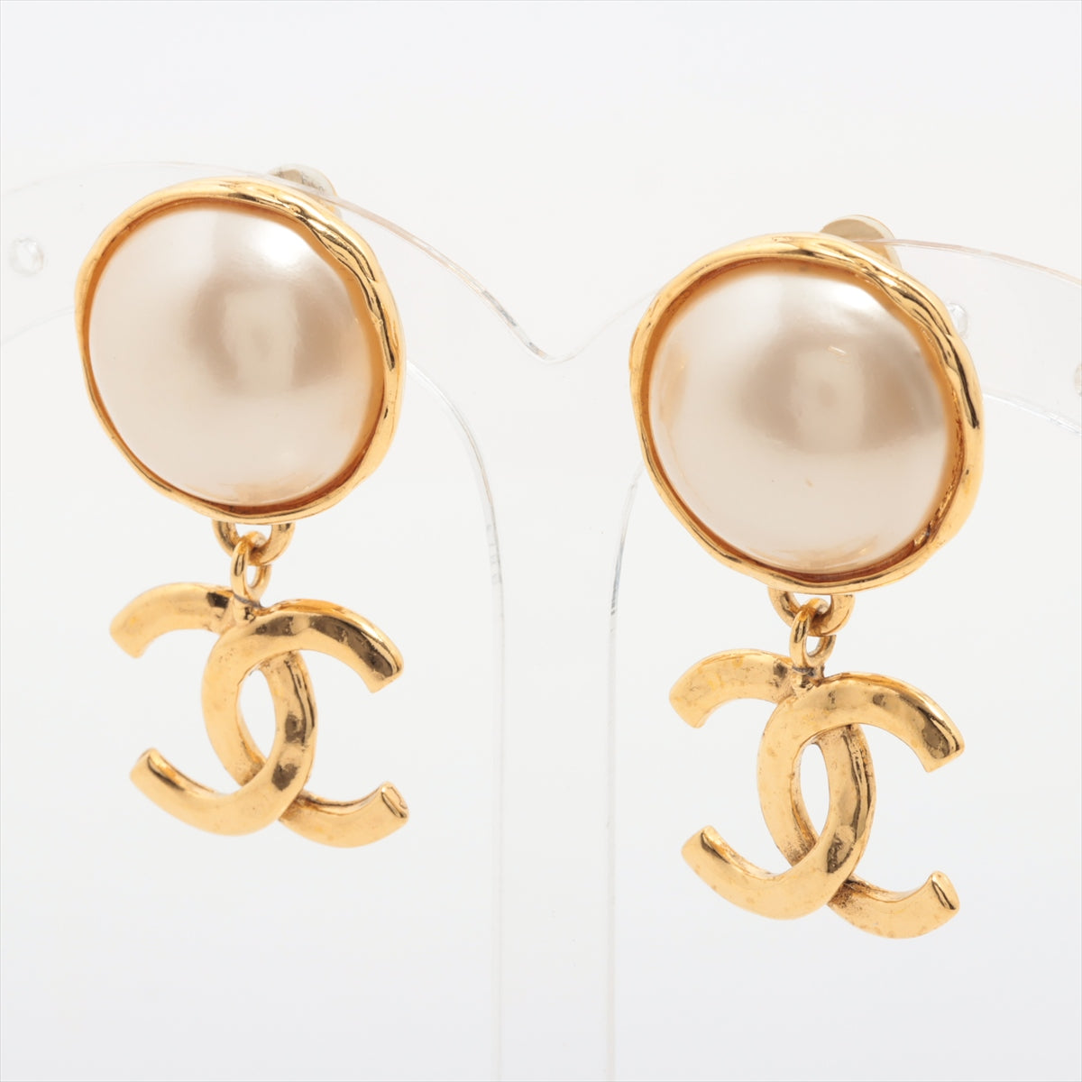 Chanel Pearl Drop CC Logo Gold Clip-On Earrings - Luxury Costume Jewelry for Women - Perfect for Parties, Weddings & Special Occasions