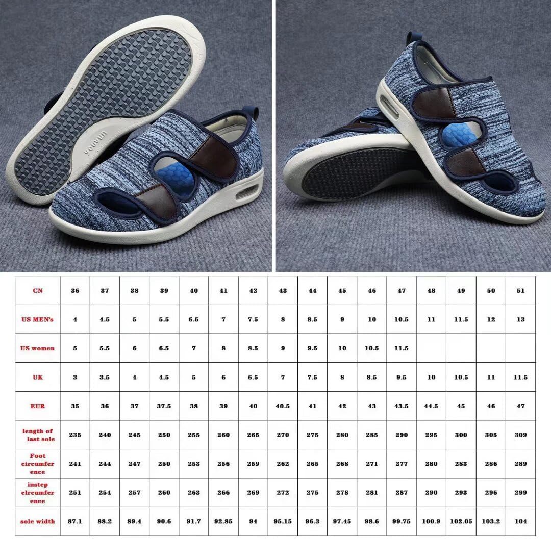 Hovoto Diabetic Shoes for Women & Men - Extra Wide Width Orthopedic Walking Shoes with Memory Foam for Swollen Feet - Adjustable Medical Comfort Shoes for Daily Walking & Diabetic Foot Care