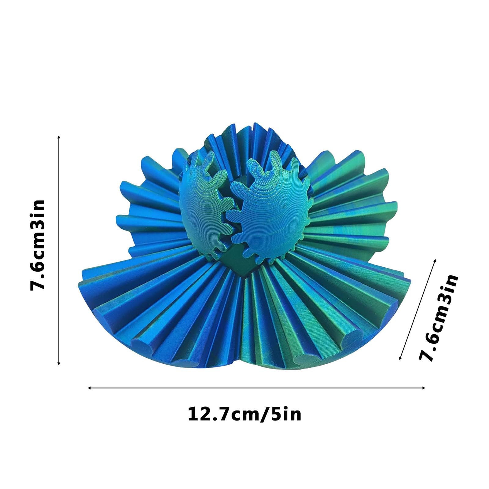 Gear Ball Fidget Toy - 3D Printed Rotating Gear Sphere Cube for Stress Relief & Anxiety, Steampunk Whirling Wonder Desk Toy - Perfect for Office, Home & Travel Relaxation