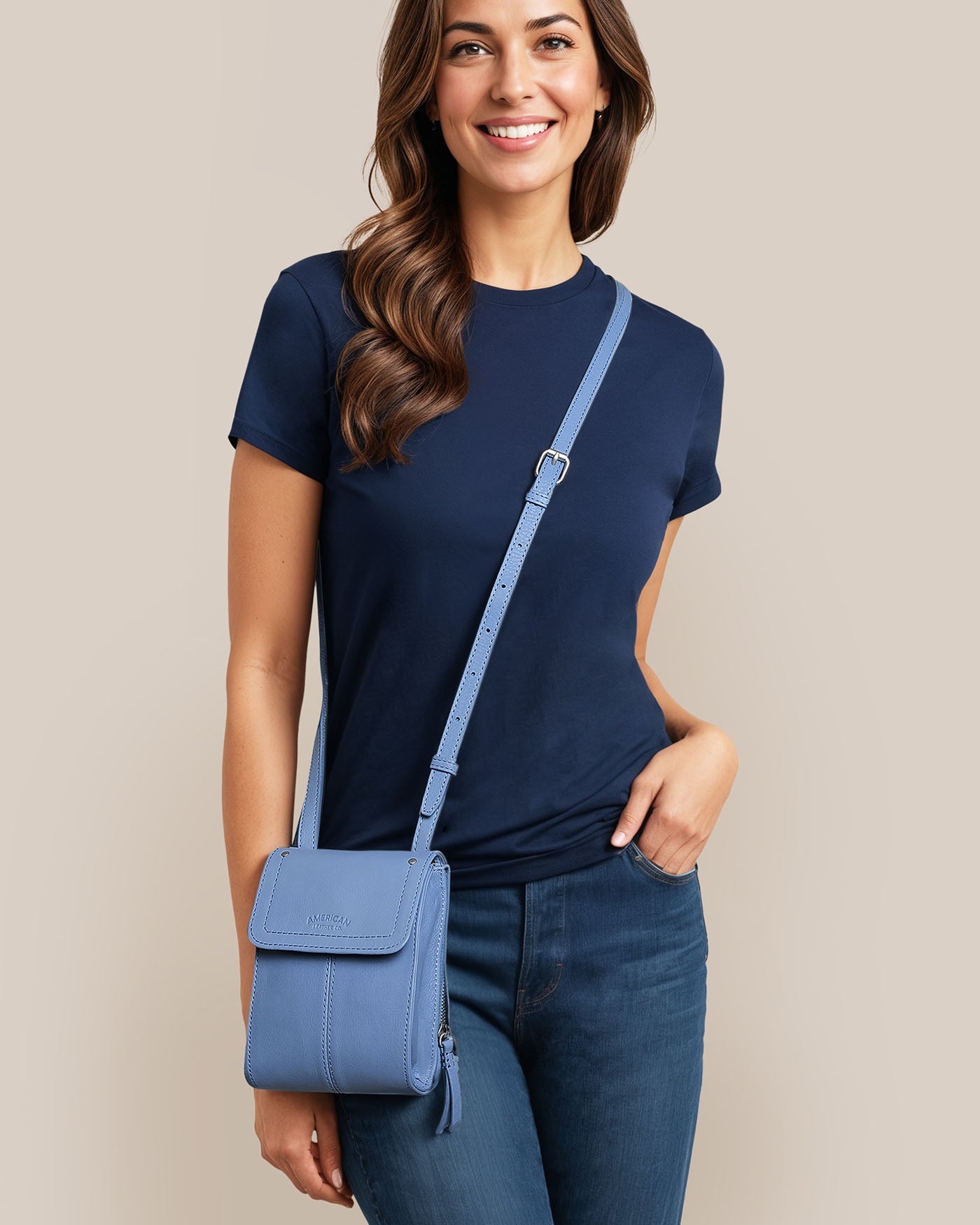 Kansas Phone Crossbody Bag for Women - Small Leather Cell Phone Purse with Adjustable Strap - Perfect for Travel, Shopping & Everyday Use
