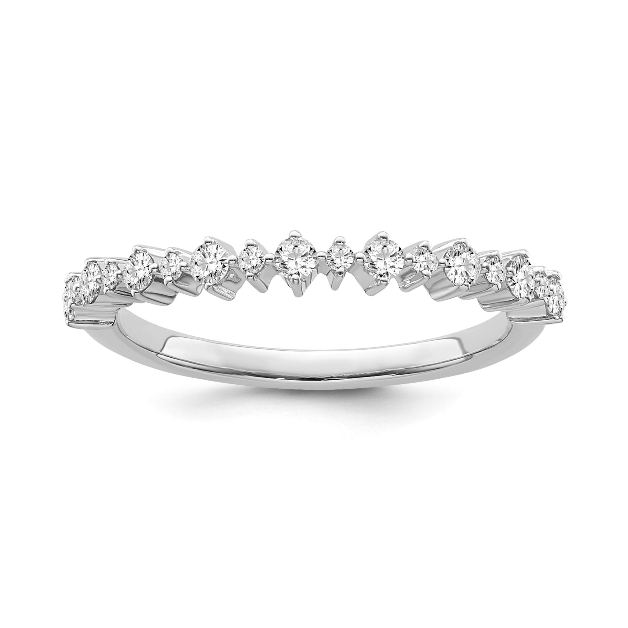 10K White Gold Diamond Band Ring (1/4 cttw I-J Color I2-I3 Clarity) - Elegant Wedding & Anniversary Jewelry Gift for Women