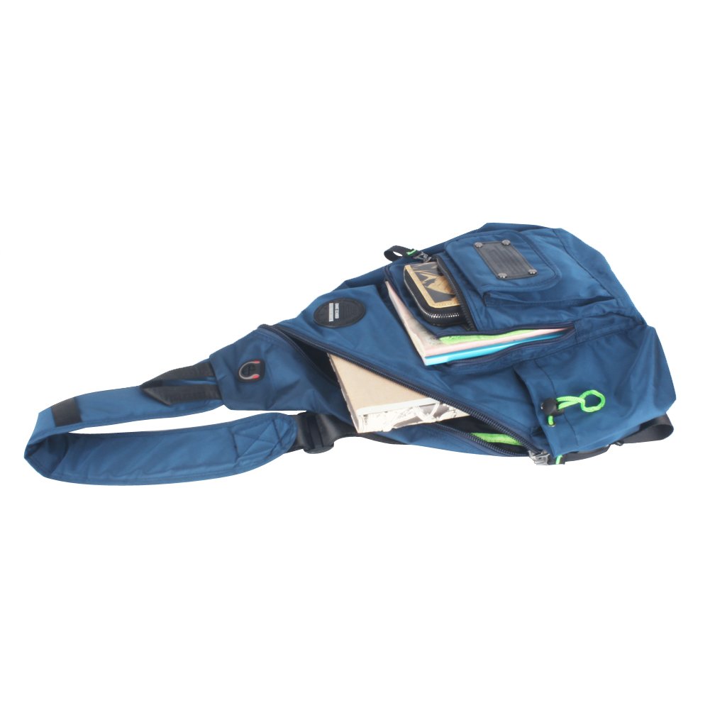 Large Crossbody Sling Bag for Tablet & Travel - Waterproof Shoulder Backpack with USB Charging Port, Anti-Theft Design - Perfect for Commuting, Hiking & Outdoor Adventures (Blue)