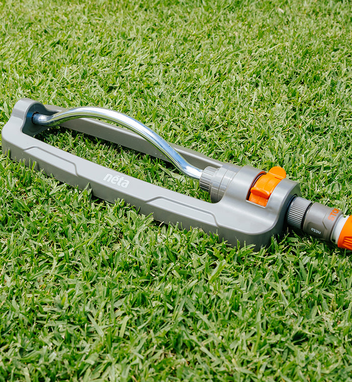 Neta 12mm Click On Oscillating Sprinkler - Adjustable Lawn Watering System for Garden, Yard & Outdoor Plants | Perfect for Grass, Flowers & Vegetable Patches