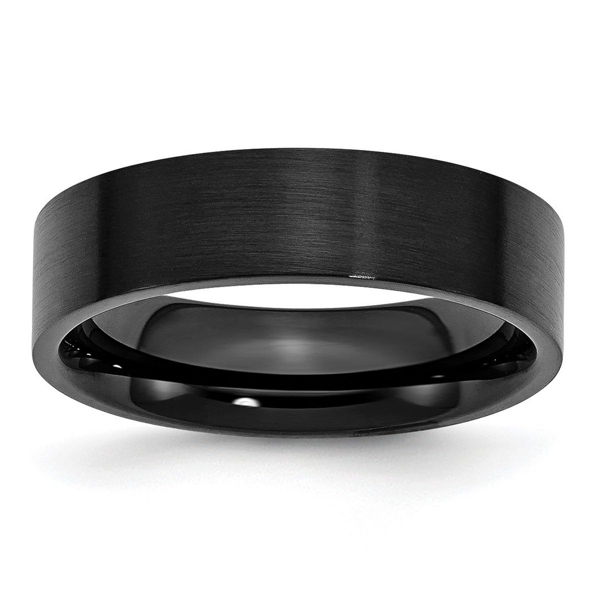 Stainless Steel Black IP Plated Brushed Flat Band Ring for Women & Men - Durable Wedding, Engagement & Fashion Jewelry - Available in Multiple Sizes (US 4-13) - Perfect for Gifts, Anniversaries & Everyday Wear