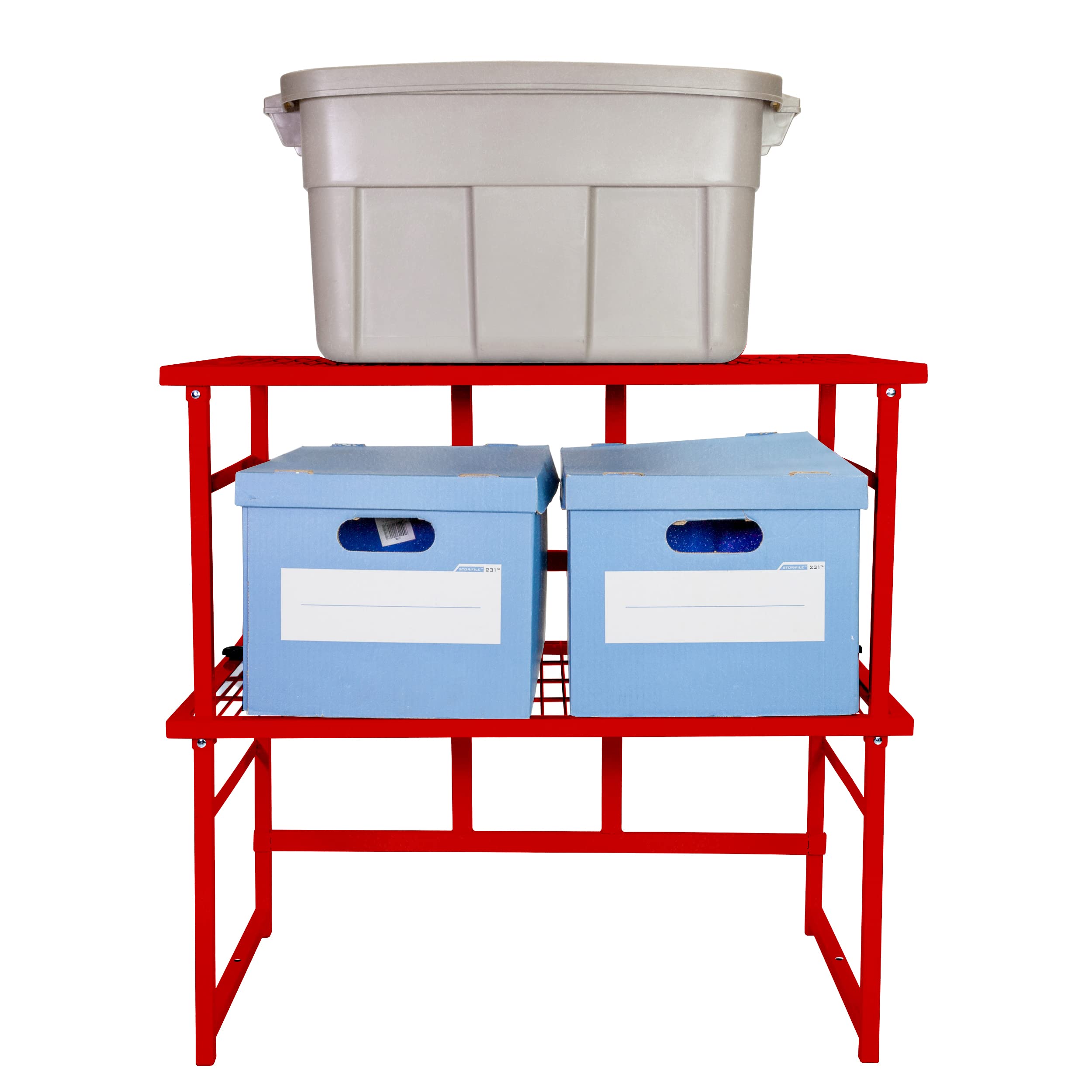 Origami R1 Heavy Duty Metal Pantry Shelves - Garage & Kitchen Storage Rack, Organizer Shelf Unit for Home Organization (Red) - Perfect for Garage, Pantry, Laundry Room & Closet Storage Solutions
