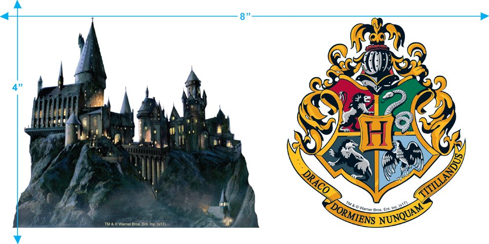 **Harry Potter Hogwarts Logo Graphic T-Shirt for Kids 7+ Years – Unisex Short Sleeve Tee with Stickers (Small, Navy) – Perfect for School, Cosplay & Harry Potter Fans**