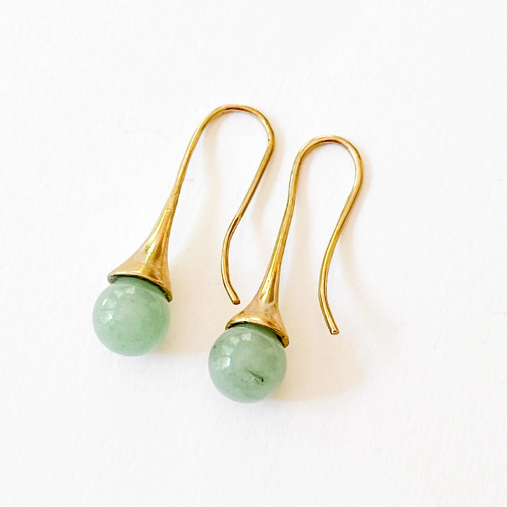 Green Aventurine Teardrop Earrings for Women - Natural Stone Dangle Earrings for Healing & Positive Energy - Perfect for Meditation, Yoga & Spiritual Jewelry Gifts