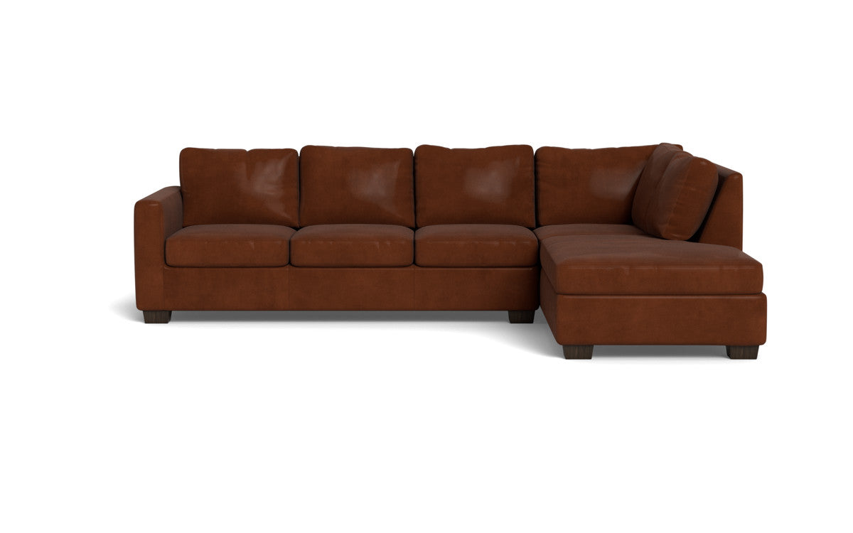 Track 121 Genuine Leather Right Chaise Sectional Sofa - Modern Living Room Furniture for Comfortable Lounging & Entertaining