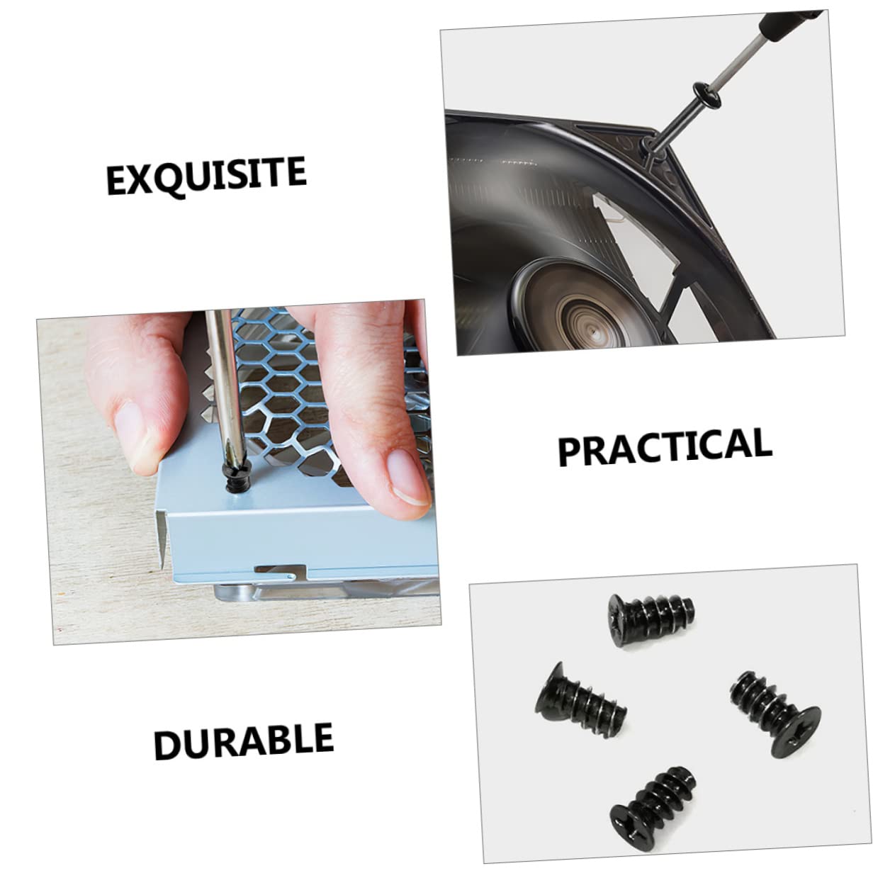 TEHAUX 50pcs Computer Case Fan Screws - Short Mounting Screws for PC Cooling Fan Installation | Perfect for DIY PC Builds & Case Fan Upgrades