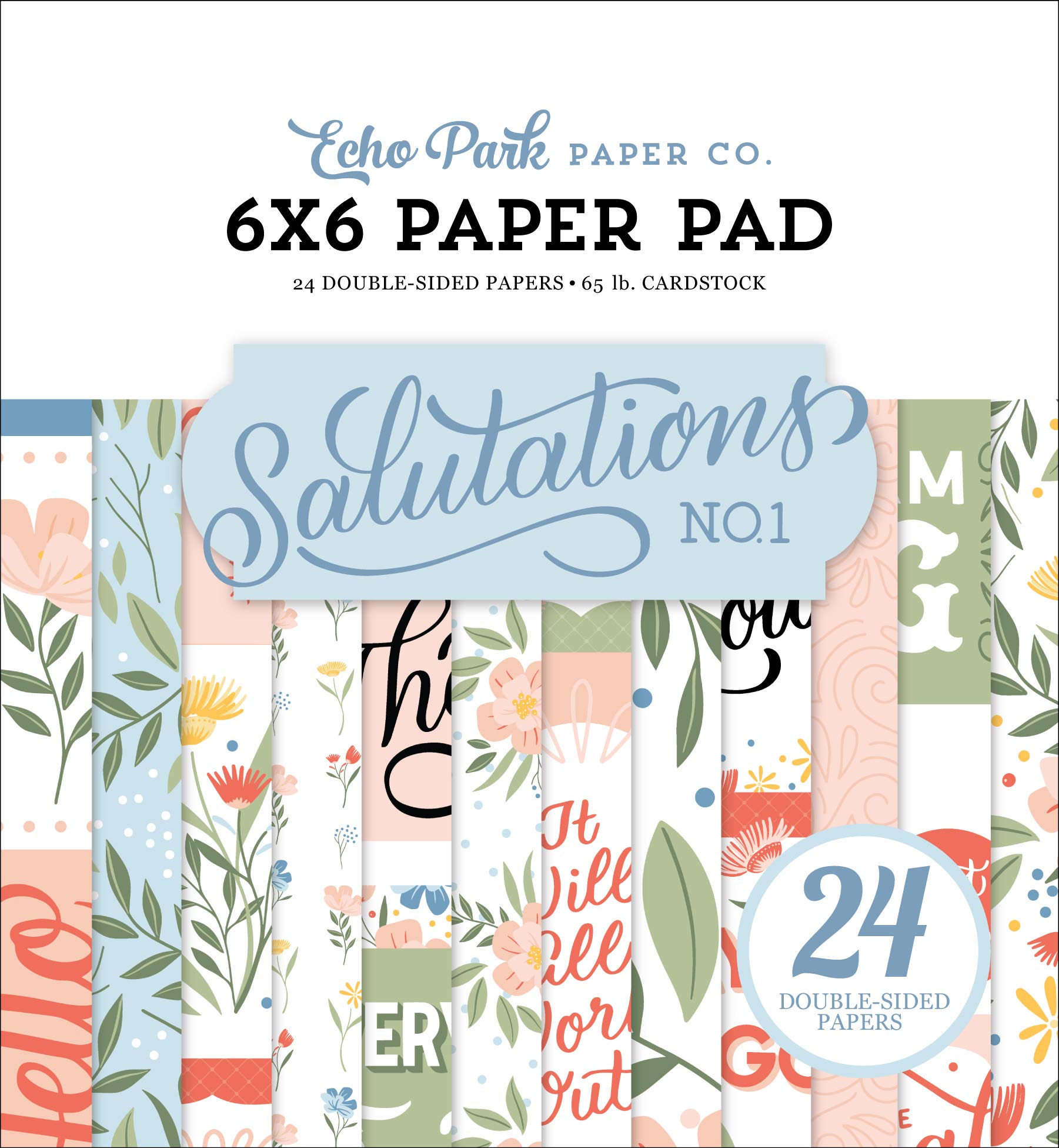 Echo Park Paper Co. Salutations No.1 6x6 Inch Scrapbook Paper Pad - Perfect for Card Making, Journaling & DIY Craft Projects