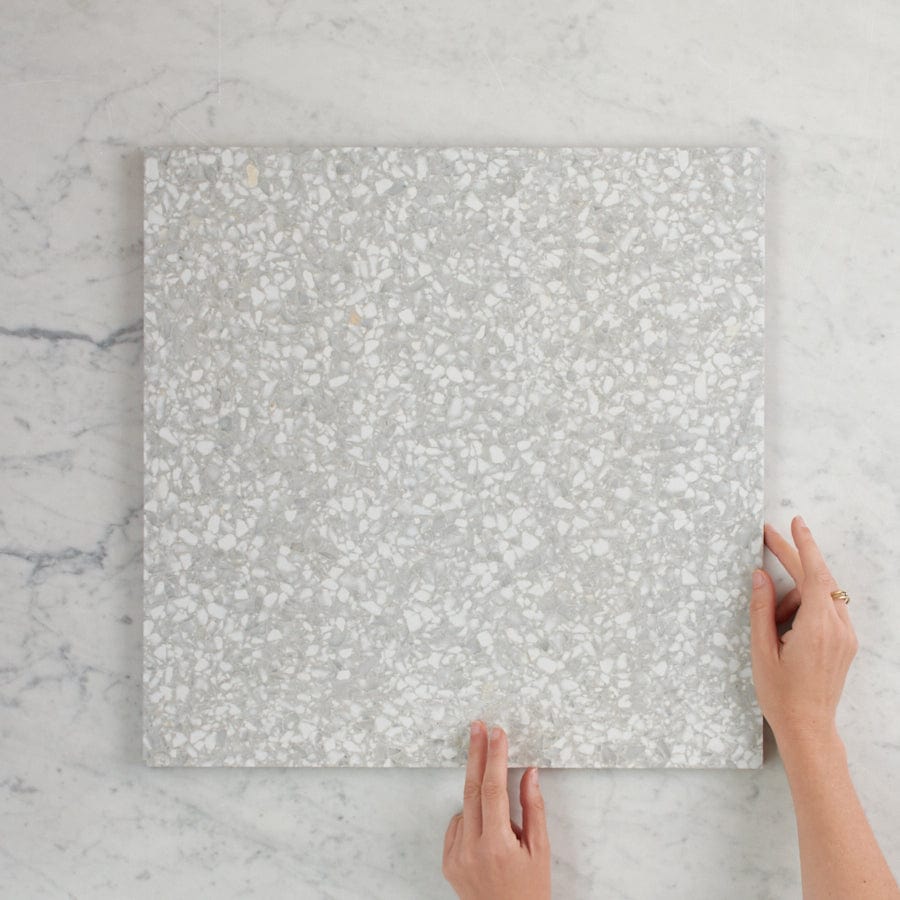 Premium Paddington Grey Terrazzo Look Tile - Stylish Floor & Wall Tile for Kitchen, Bathroom & Living Room - Durable & Easy to Clean Ceramic Tile for Modern Home Decor