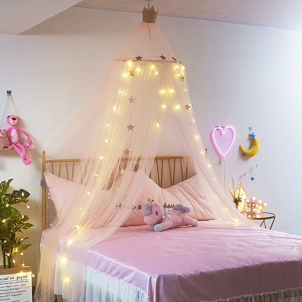 Elegant Bed Canopy for Single to King Size Beds - Grey Princess Veil Mosquito Net Hanging Curtain with Dome Design | Perfect for Bedroom Decor, Kids Room, Wedding Decor & Romantic Atmosphere