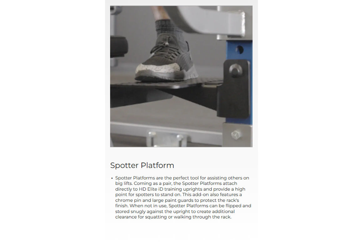 Hammer Strength Spotter Platform Rack Attachment - Heavy Duty Gym Equipment for Powerlifting & Weight Training - Perfect for Home & Commercial Gym Safety