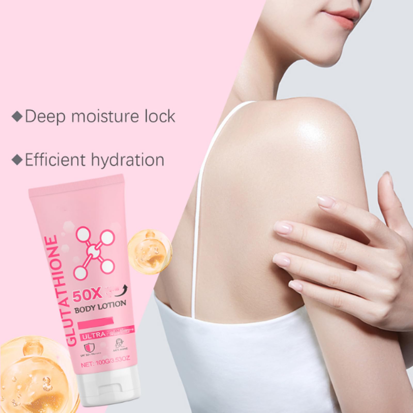 Glutathione 50x Body Lotion - Skin Brightening & Moisturizing Cream for All Skin Types (4 Pack) | Lighten Dark Spots, Even Skin Tone & Hydrate Dry Skin - Perfect for Daily Body Care & Nighttime Skin Repair
