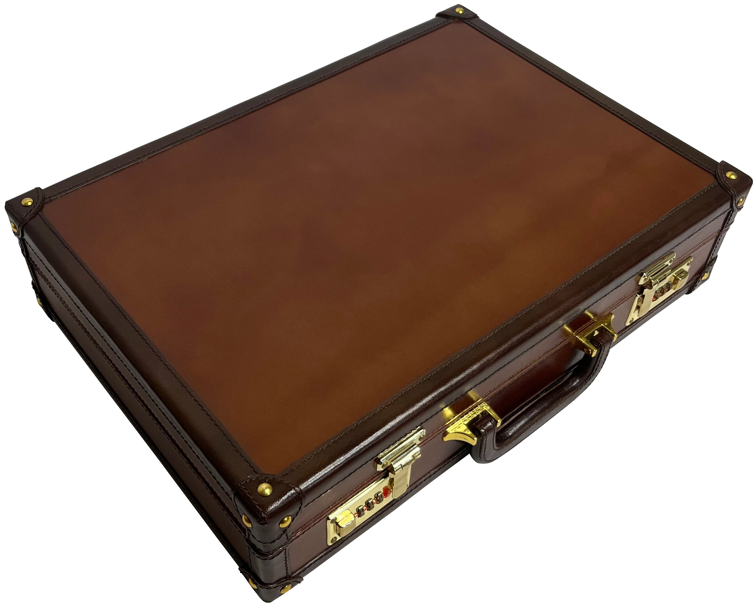 Aston Leather Briefcase - Premium Genuine Leather Business Bag, Limited Edition (Brown) - Perfect for Office, Travel & Professional Meetings