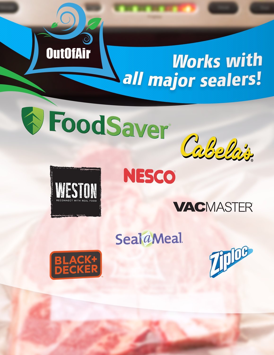 OutOfAir 100 Pack Gallon Vacuum Sealer Bags (11