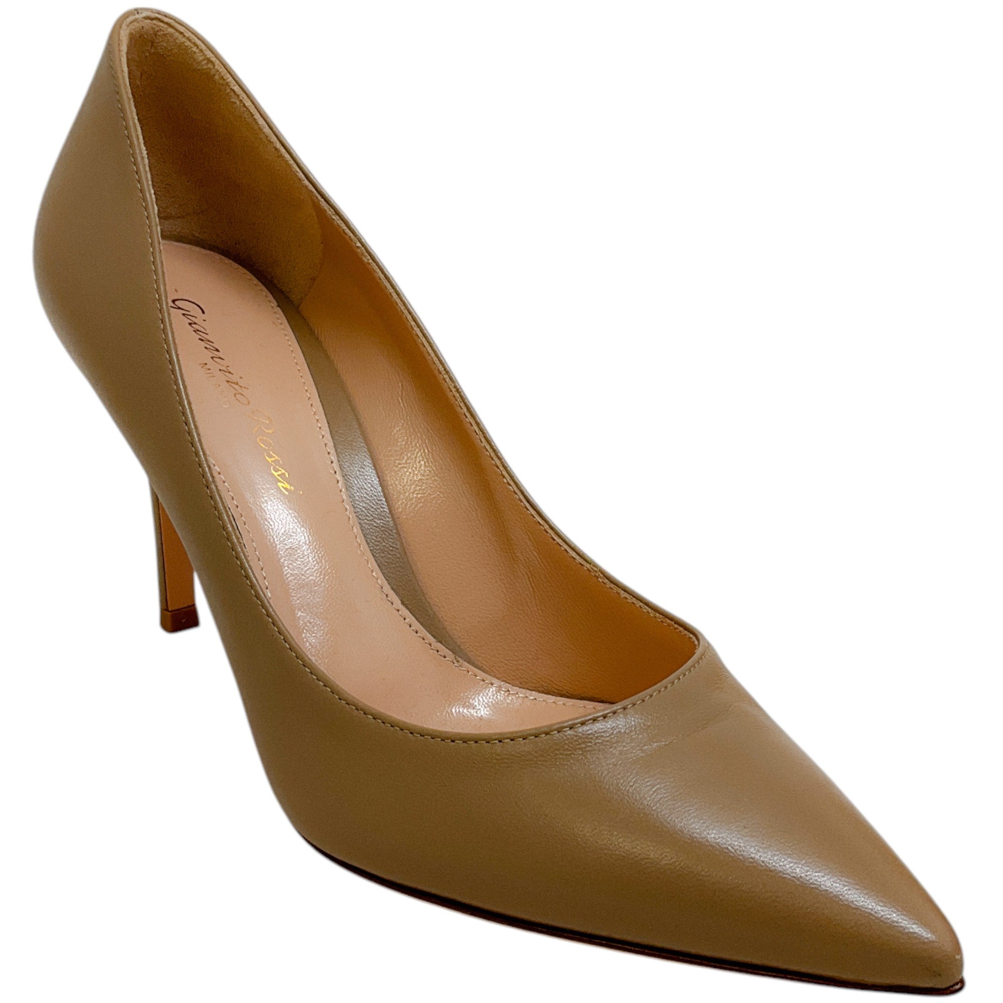 Gianvito Rossi Bisque Leather Gianvito 55 Pumps - Women's Luxury High Heel Shoes for Party, Wedding & Evening Events