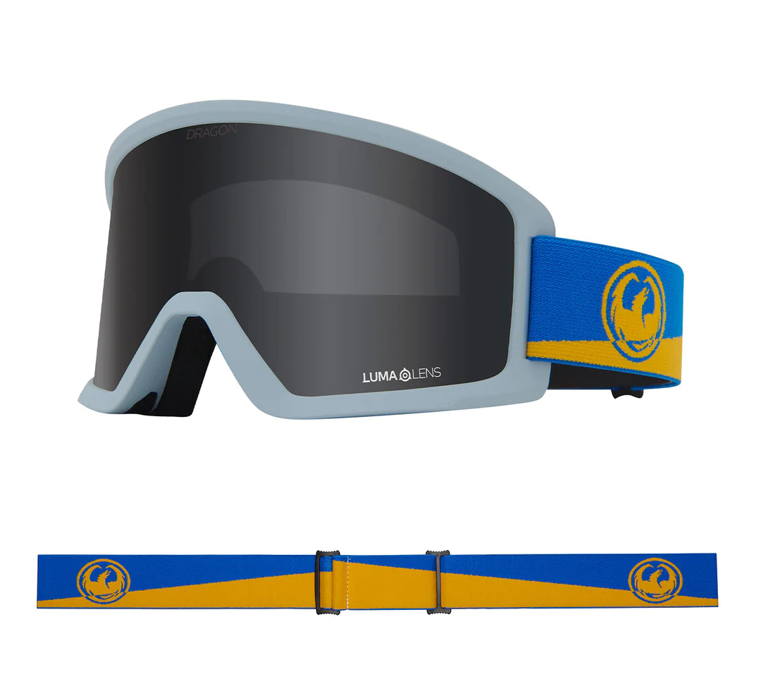 Dragon 2024 DX3 L OTG Snowboard Goggles - Cobalt/LL Darksmoke Lens - Anti-Fog UV Protection for Skiing & Winter Sports