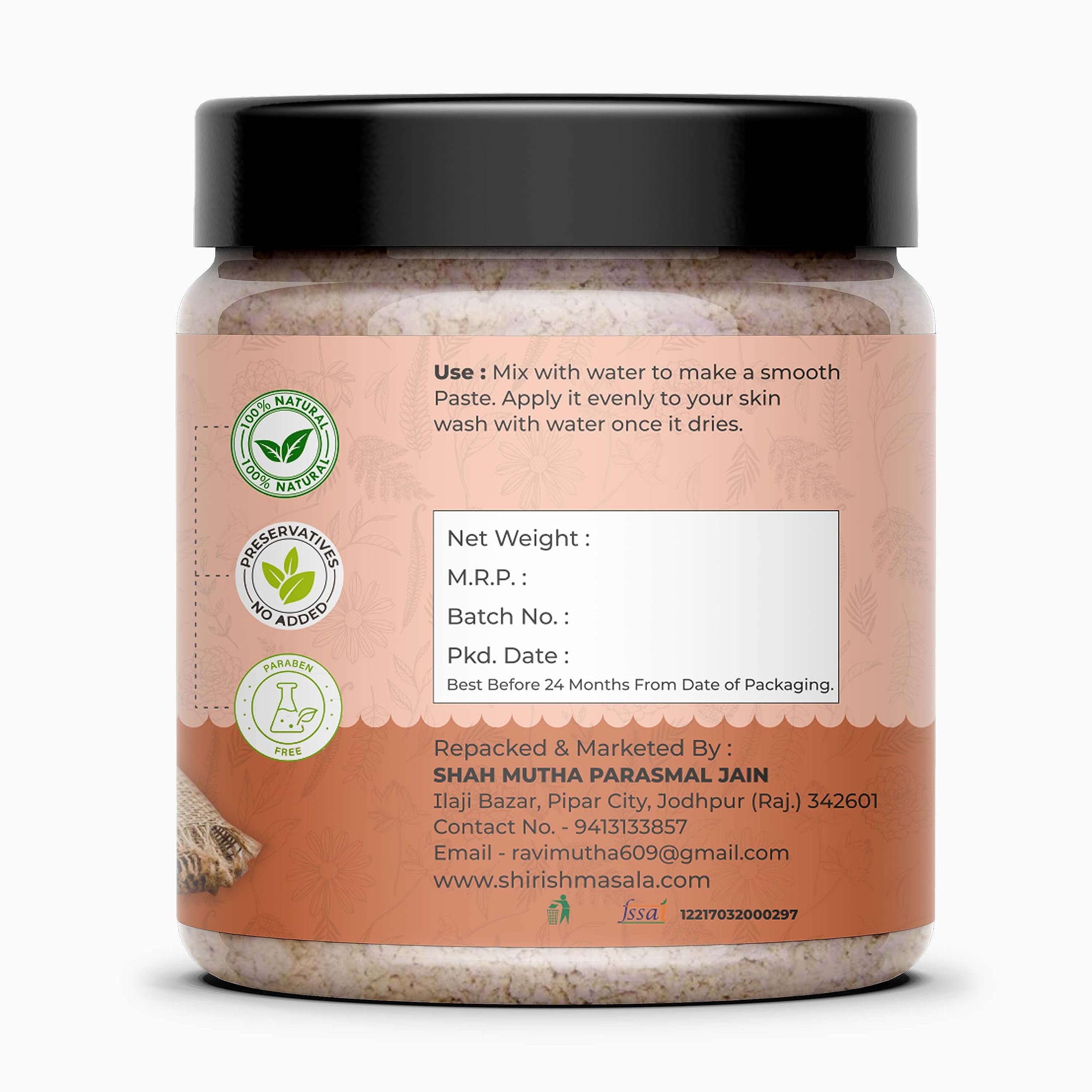 Organic Shirish Masala Mulethi Powder (Licorice Root/Yashtimadhu) - 100g Glass Jar - Herbal Ayurvedic Supplement for Digestion & Immunity - Perfect for Tea, Cooking & Natural Remedies
