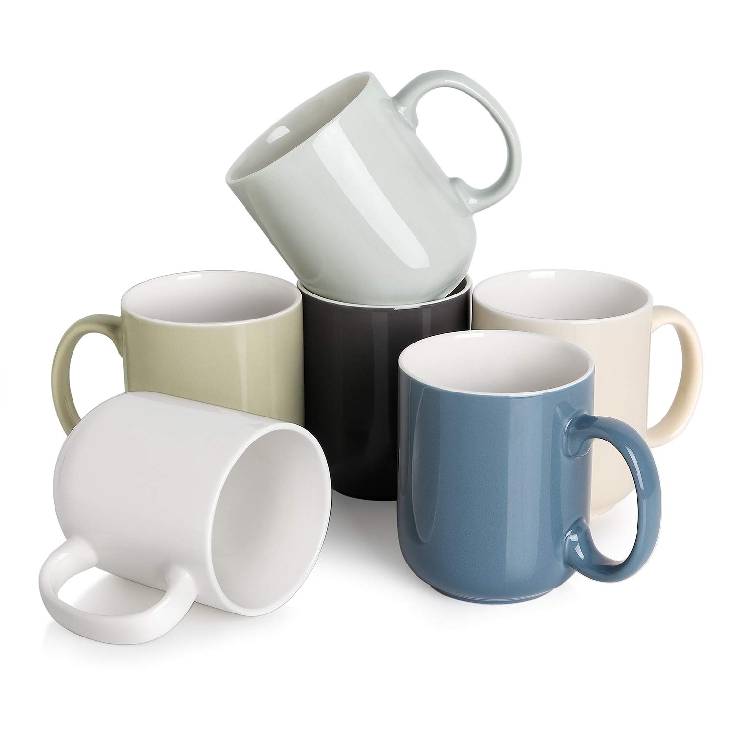DOWAN 20oz Large Coffee Mugs Set of 6 - Oversized Dishwasher Safe Cups for Home & Office