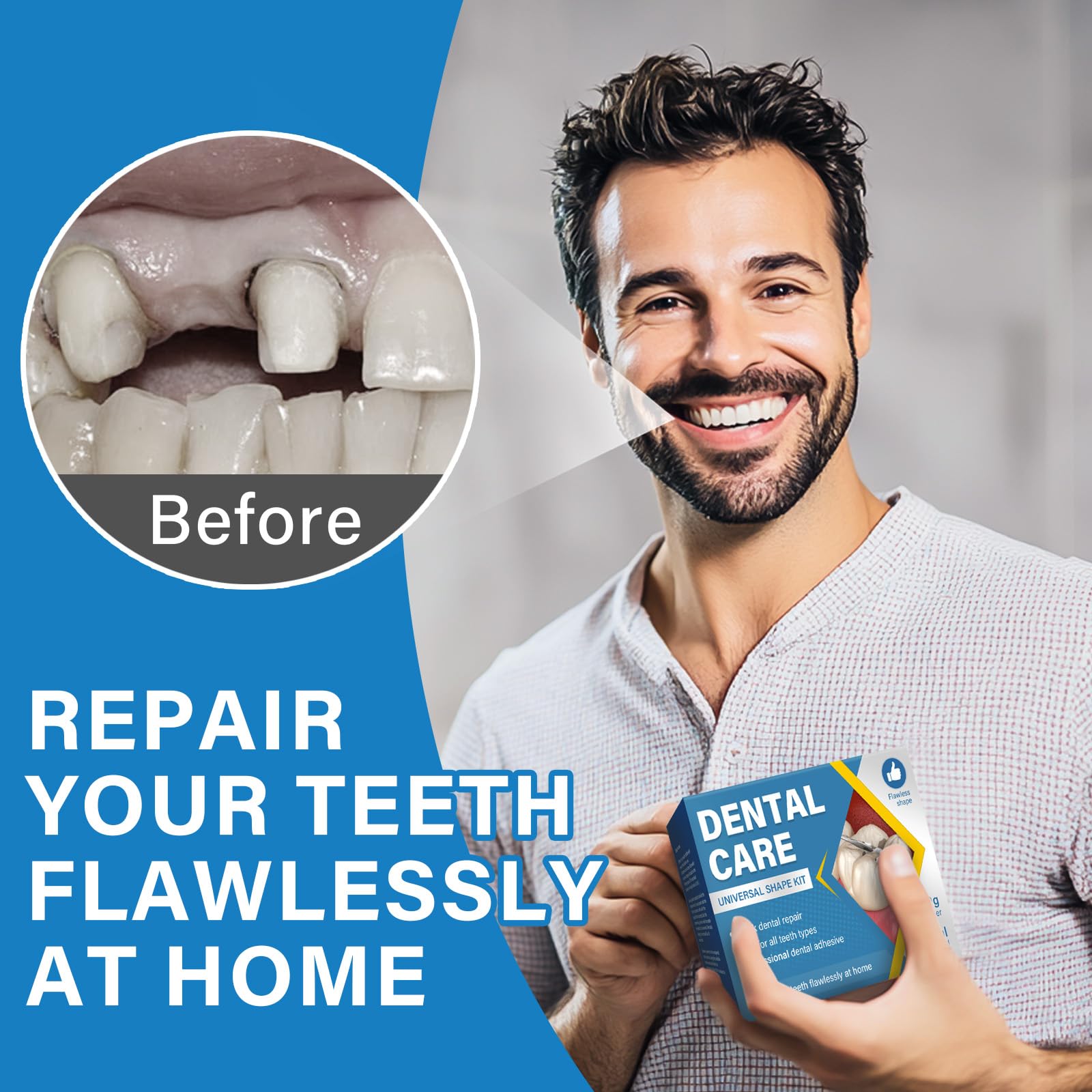 Dental Repair Kit for Broken & Missing Teeth - Temporary Tooth Filling Material, Emergency Dental Care Solution for Pain Relief & Cavity Repair - Regain Confidence with Natural-Looking Smile (Off White) - Perfect for Travel, Home Use & Dental Emergencies
