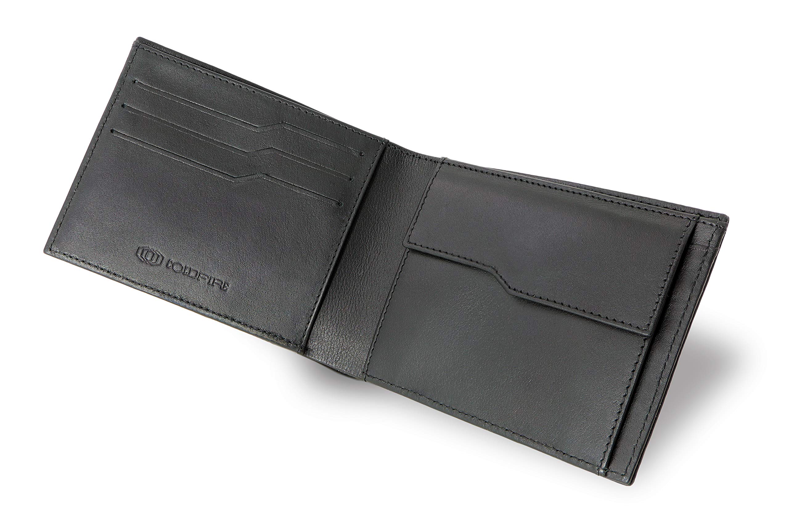 ColdFire Tactical Carbon Fiber RFID Wallet for Men - Slim Bifold Genuine K-Leather with Coin Pocket | Handmade EDC Credit Card Holder | Perfect Gift for Dad, Husband, Boyfriend | Ideal for Travel, Business & Everyday Carry