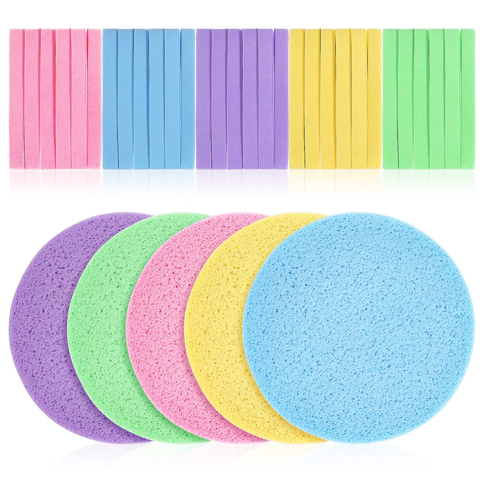 EXCLUZO 120 Pcs Compressed Makeup Sponges - Soft & Reusable Cosmetic Blender for Foundation, Concealer & Skincare | Facial Cleaning & Exfoliating Sponges for Women | Perfect for Travel, Daily Makeup, Spa Days & Professional Makeup Application | Ideal for Home Use, Salon Treatments & Makeup Artists Kit | Great for Airbrush Makeup, Contouring & Beauty Routine