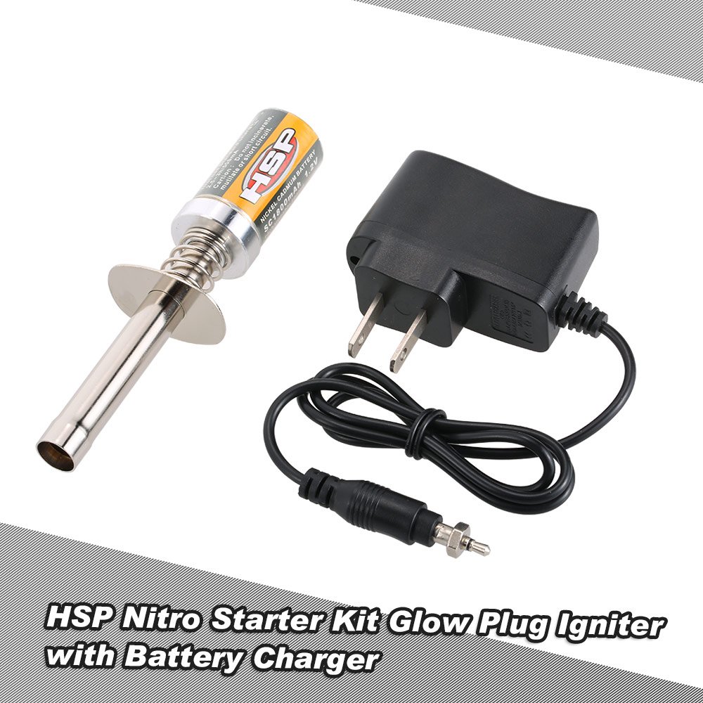 Goolsky HSP Nitro Starter Kit - Glow Plug Igniter & Battery Charger for HSP RedCat 1/8 1/10 Scale Nitro RC Cars - Perfect for Off-Road Racing and RC Car Maintenance