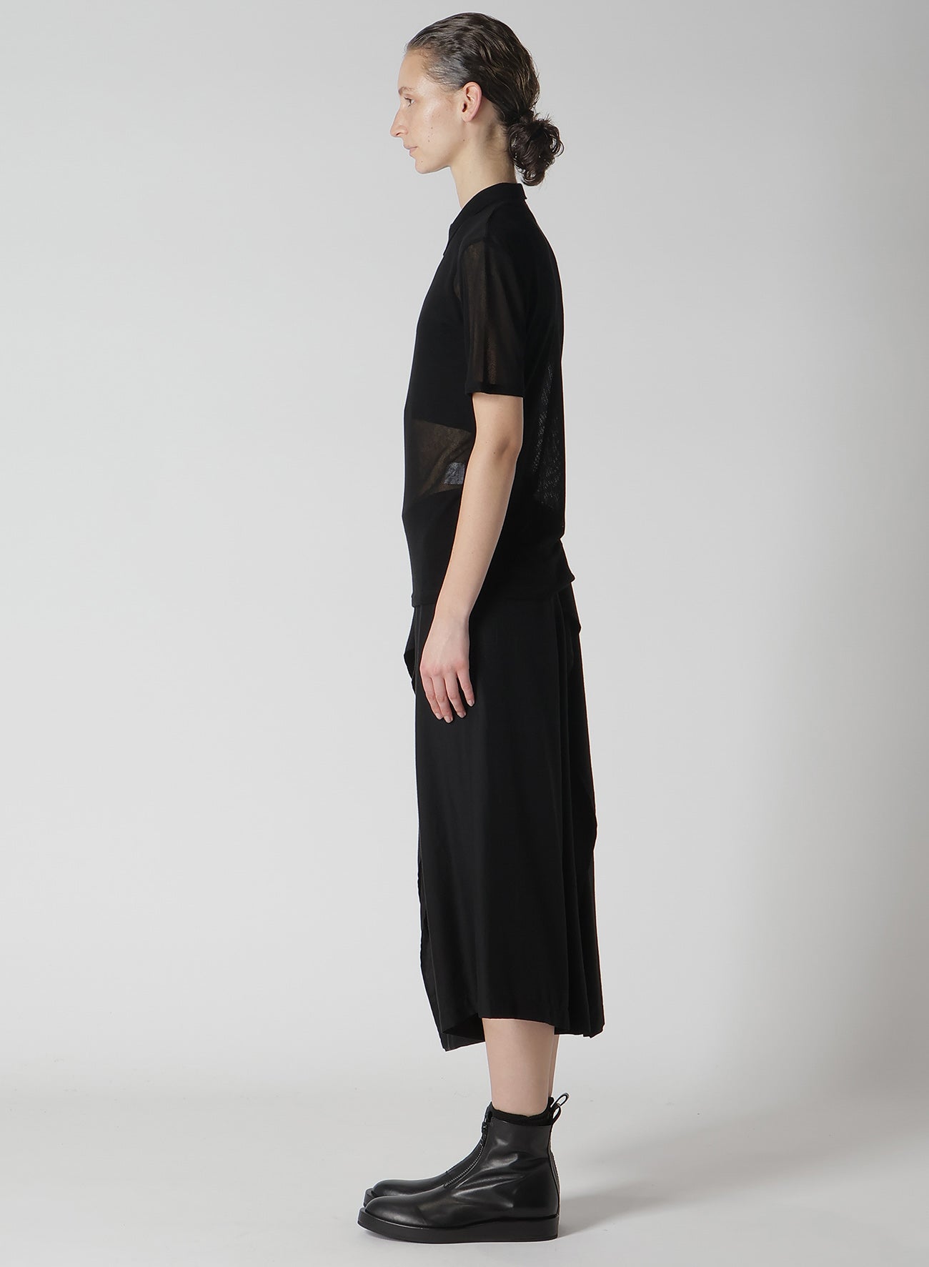 Cellulose Tulle Short Sleeve Diagonal T-Shirt - Breathable Summer Top for Women, Casual Wear & Beach Outfits