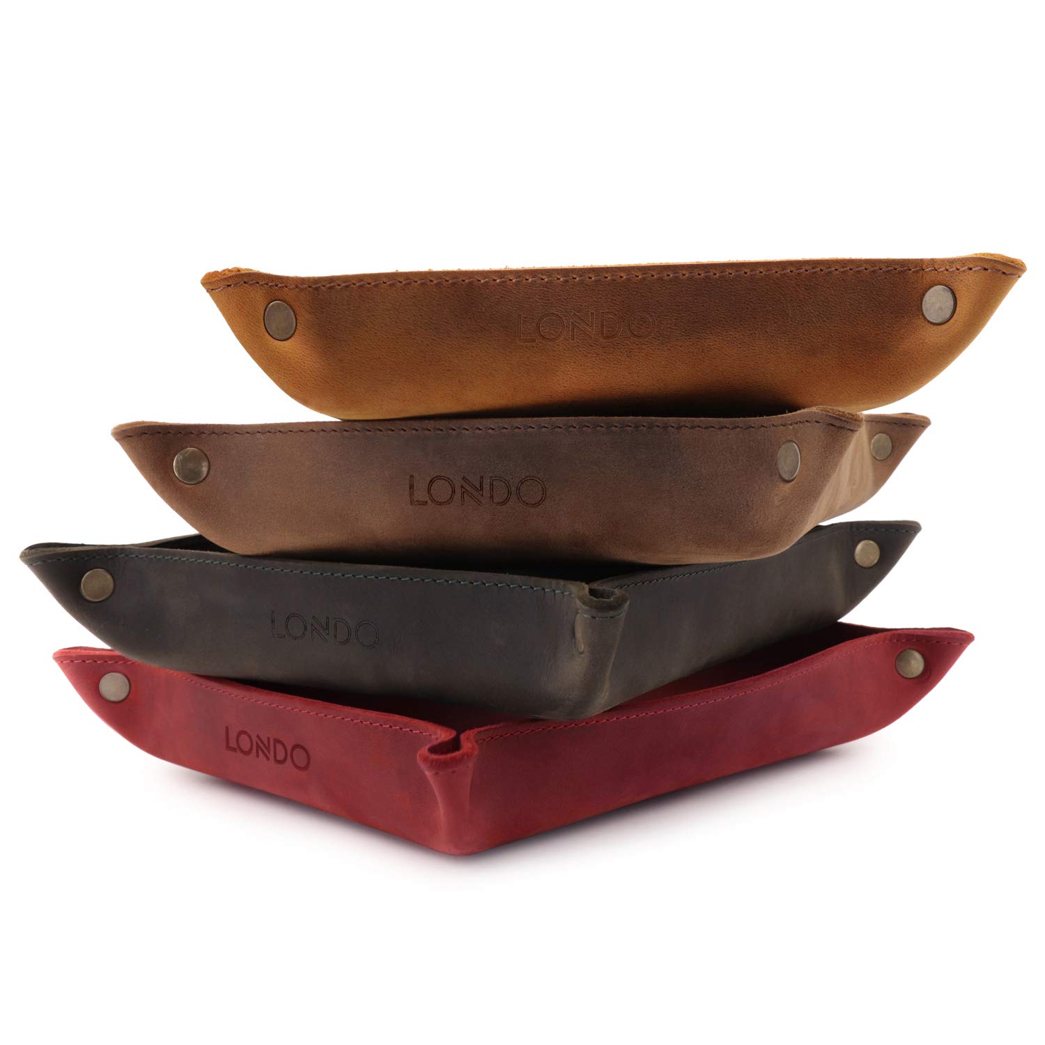 Genuine Leather Tray Organizer - Lightweight Waterproof Desk Organizer for Wallets, Watches, Keys, Phones & Office Supplies | Perfect for Home, Office & Travel Organization