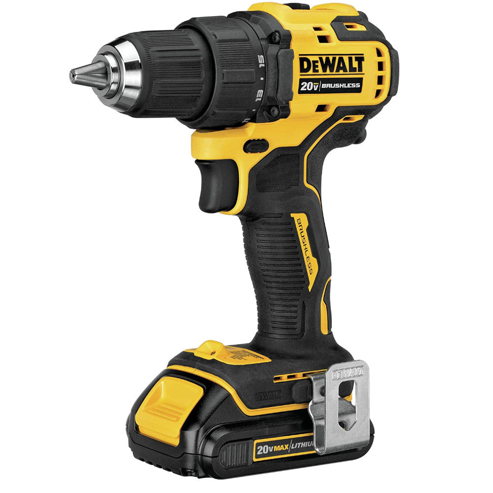 DEWALT 20V MAX* Cordless Drill/Driver Kit, Compact 1/2 Inch (Refurbished with Warranty) - DCD708C2 - Perfect for DIY Projects, Home Repairs & Professional Construction Work