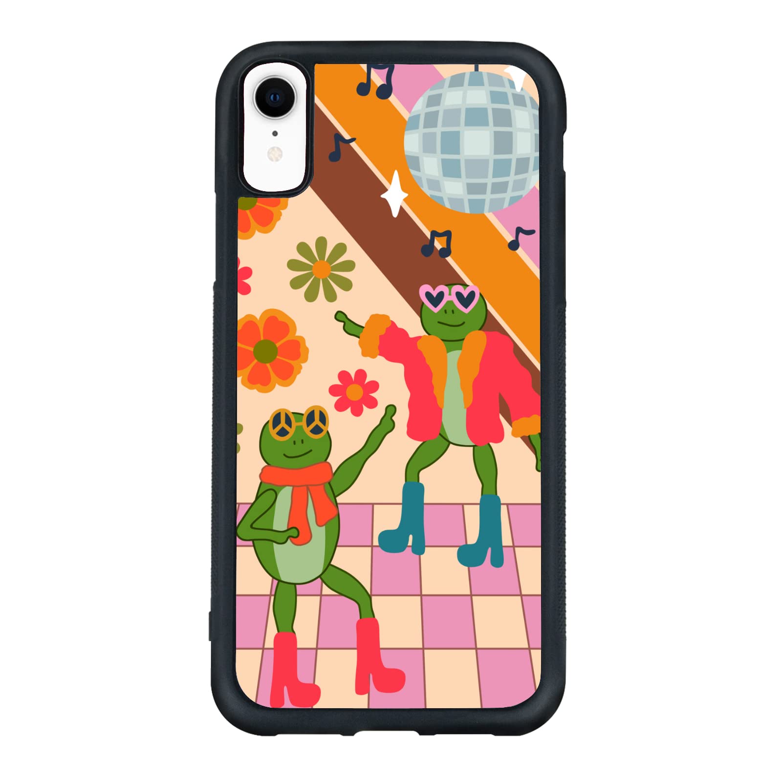 Vintage 70s Disco Frog Phone Case - Compatible with iPhone & Samsung Galaxy Note - Trendy Retro Protective Cover for Parties & Nightlife