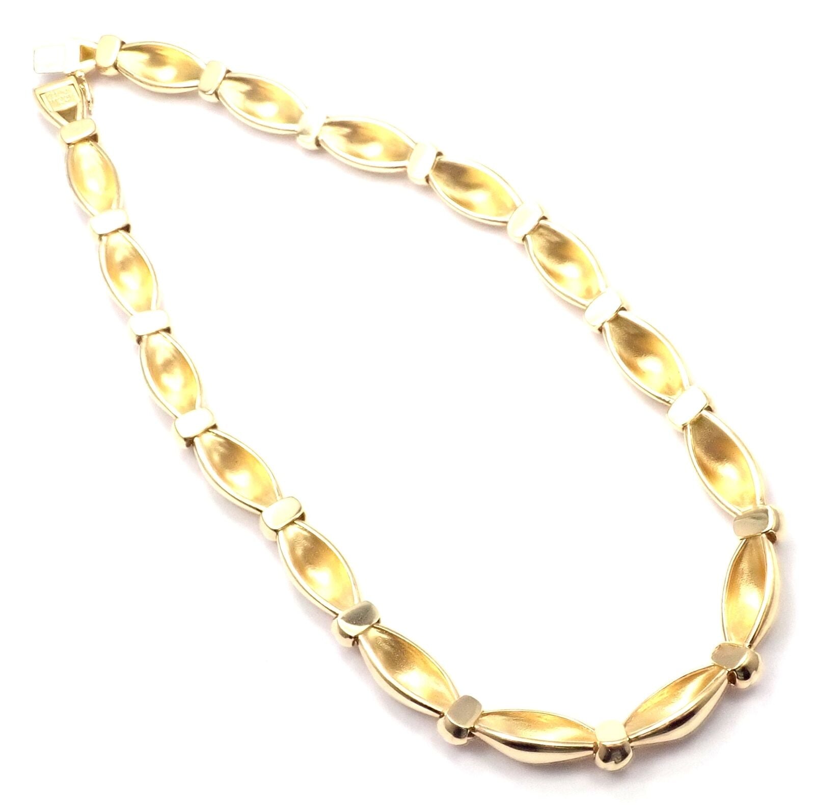 Authentic Van Cleef & Arpels 18k Yellow Gold Knotted Link Necklace - Luxury Vintage Jewelry for Women - Perfect for Weddings, Anniversaries & Special Occasions